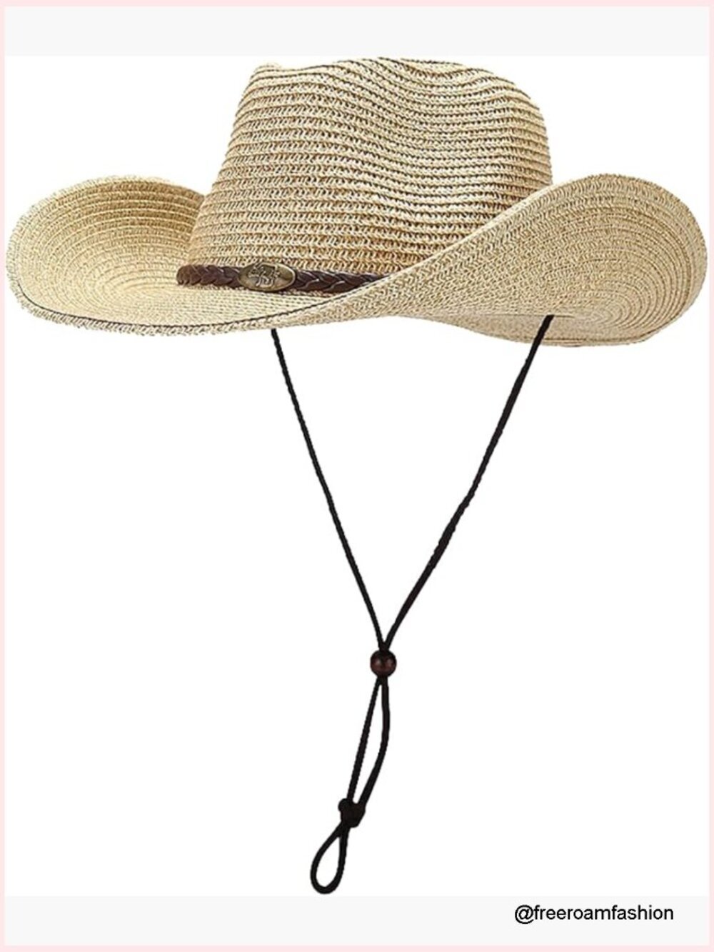 Foldable Straw Cowboy Hat Wide Brim Western Sun Hat Travel Beach